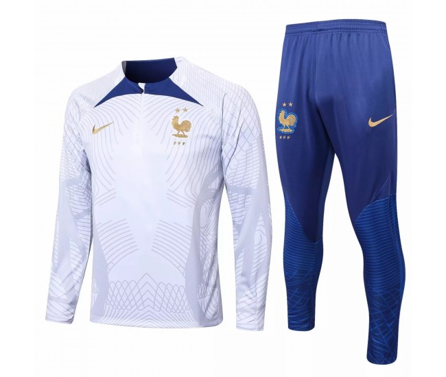 2022-23 France National Team White Strike Training Technical Soccer Tracksuit