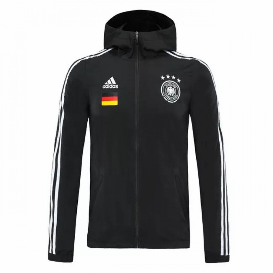Cheap Germany All Weather Windrunner Football Jacket Black 2021