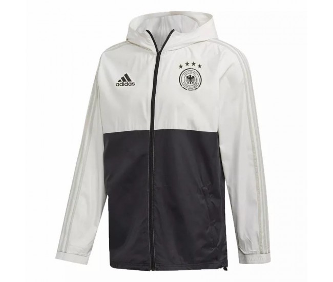 Germany All Weather Windrunner Football Jacket White Black 2021