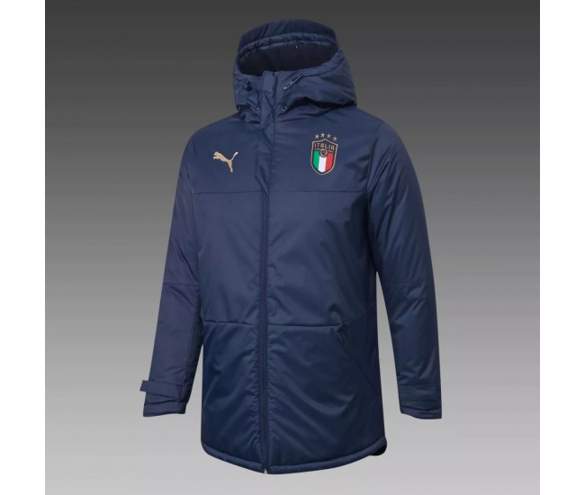 Italy Training Football Winter Jacket Navy 2021