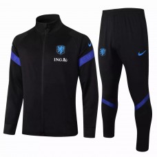 Netherlands Black Presentation Football Tracksuit 2021