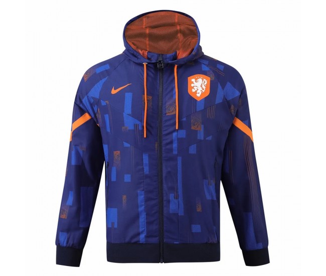 24-25 Netherlands Mens Blue Windbreaker Jacket