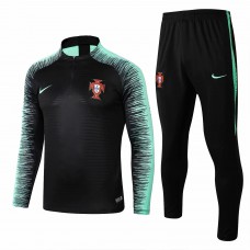 Portugal Team Black Stripe Tech Training Soccer Tracksuit 2018/19