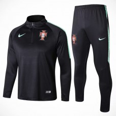Portugal Team Black Tech Training Soccer Tracksuit 2018/19
