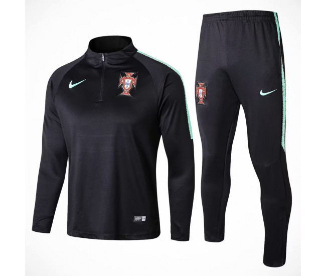 Portugal Team Black Tech Training Soccer Tracksuit 2018/19